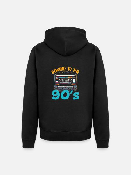 90s Music Lovers 90s - Unisex Premium Organic Zip Hoodie - black
