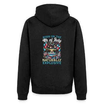 Vierter Juli Geburtstag Patriotisch 4. Juli Usa - Unisex Premium Bio Zip Hoodie - Schwarz - Hinten - Nico (187cm)