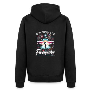 Pregnancy Mother Baby - Unisex Premium Organic Zip Hoodie - black - Back - Nico (187cm)