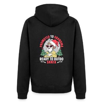 Befördert Zur Oma Großmutter - Unisex Premium Bio Zip Hoodie - Schwarz - Hinten - Nico (187cm)