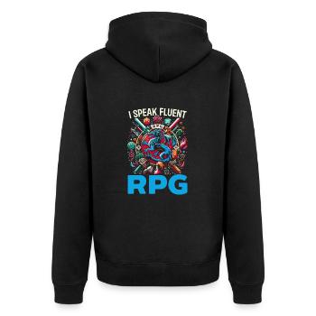 Rpg gamer gaming video game role-playing game - Unisex Premium Organic Zip Hoodie - black - Back - Nico (187cm)