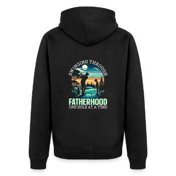Father's Day Golfers Golfers Paternity - Unisex Premium Organic Zip Hoodie - black - Back - Nico (187cm)