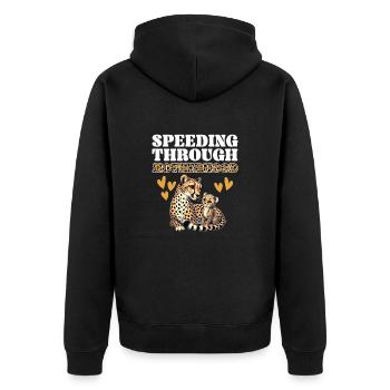 Fête des mères Cheetah Lover Maternité Meilleur - Veste à capuche bio Premium Unisexe - noir - Dos - Nico (187cm)