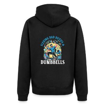 Fête des pères Muscle Bodybuilder Meilleur Papa - Veste à capuche bio Premium Unisexe - noir - Dos - Nico (187cm)