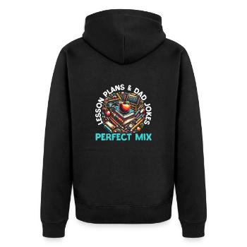 Vaterschaft Schul-Lehrers Zum Vatertag - Unisex Premium Bio Zip Hoodie - Schwarz - Hinten - Nico (187cm)
