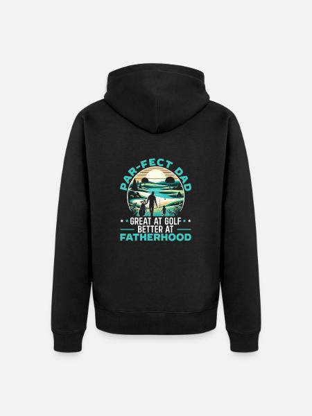 Father's Day Golfers Golfers Paternity - Unisex Premium Organic Zip Hoodie - black