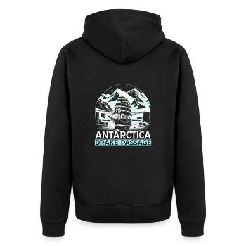 Expédition en Antarctique dans le détroit de - Veste à capuche bio Premium Unisexe - noir - Dos - Nico (187cm)