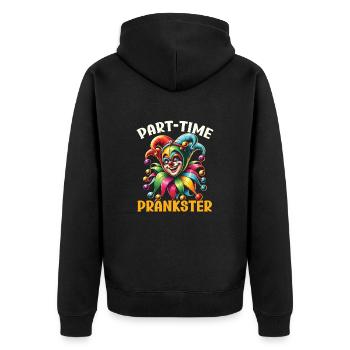 April Fool's Day April 1 Joke Clown - Unisex Premium Organic Zip Hoodie - black - Back - Nico (187cm)