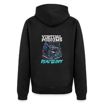 Sim Racing Sirm Racer Racing Simulation Simracing - Unisex Premium Organic Zip Hoodie - black - Back - Nico (187cm)
