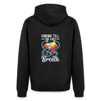 Infirmière en soins palliatifs, formée - Veste à capuche bio Premium Unisexe - noir - Dos - Nico (187cm)