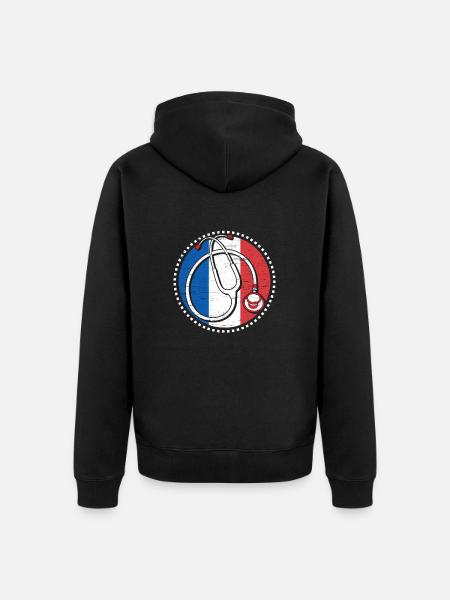 French Nurse, Certified Nurse - Unisex Premium Organic Zip Hoodie - black