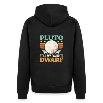 Pluto, planet, astronomy, space astronomer, astronaut - Unisex Premium Organic Zip Hoodie - black - Back - Nico (187cm)