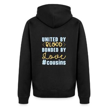 Cousin crew, best cousin ever, - Unisex Premium Organic Zip Hoodie - black - Back - Nico (187cm)