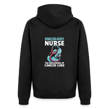 Infirmière en oncologie, formée - Veste à capuche bio Premium Unisexe - noir - Dos - Nico (187cm)