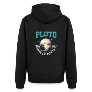 Pluto, planet, astronomy, space astronomer, astronaut - Unisex Premium Organic Zip Hoodie - black - Back - Nico (187cm)