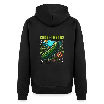 Drôle de concombre végétalien amateur de légumes végétarien - Veste à capuche bio Premium Unisexe - noir - Dos - Nico (187cm)