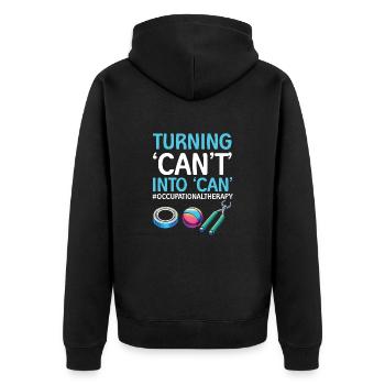 Ergotherapeut Ergotherapie - Unisex Premium Bio Zip Hoodie - Schwarz - Hinten - Nico (187cm)