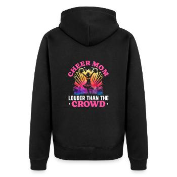 muCheerleading Mutter Muttertag Geschenk - Unisex Premium Bio Zip Hoodie - Schwarz - Hinten - Nico (187cm)