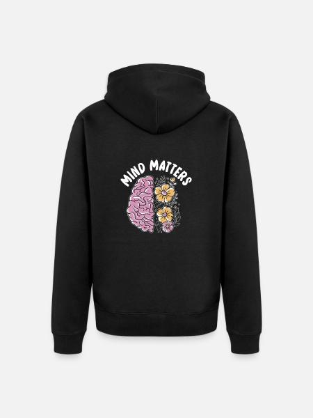 mental health awareness, - Unisex Premium Organic Zip Hoodie - black