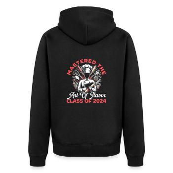 Cooking class at the end of the cooking-cooking class by - Unisex Premium Organic Zip Hoodie - black - Back - Nico (187cm)