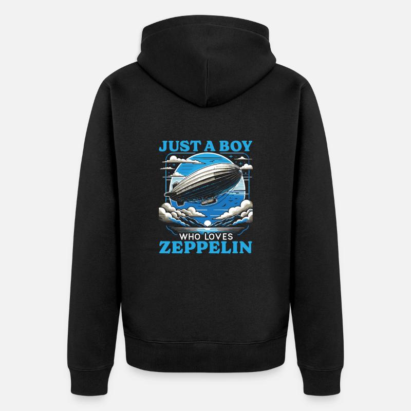 Zeppelin pour les garçons - Veste à capuche bio Premium Unisexe - noir