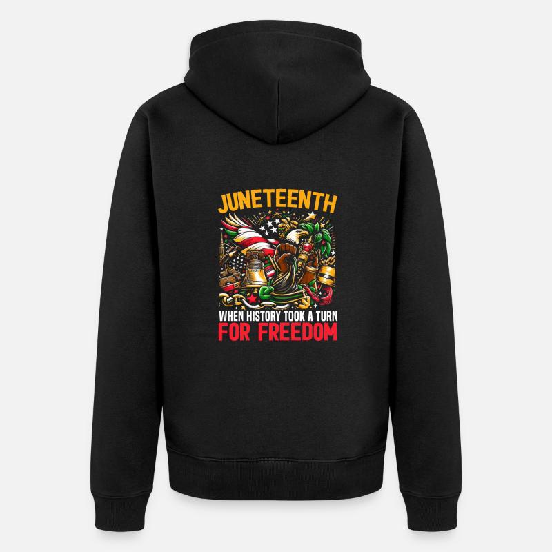Juneteenth 1865 Liberté Afro-Américain - Veste à capuche bio Premium Unisexe - noir