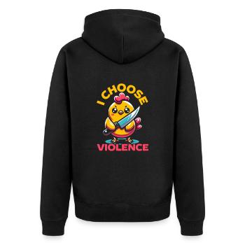 Lustiger Tierhuhn-humor-sarkasmus-hühnerliebhaber - Unisex Premium Bio Zip Hoodie - Schwarz - Hinten - Nico (187cm)