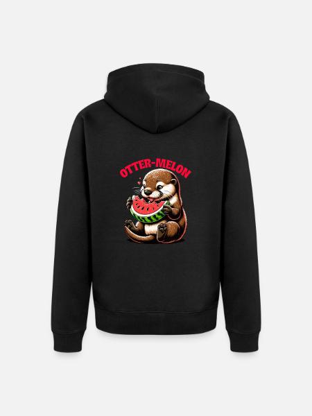 Otter Wortspiel Lustiger Tierhumor Sarkasmus - Unisex Premium Bio Zip Hoodie - Schwarz