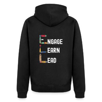 Lehrer Englischlehrer Unterricht - Unisex Premium Bio Zip Hoodie - Schwarz - Hinten - Nico (187cm)
