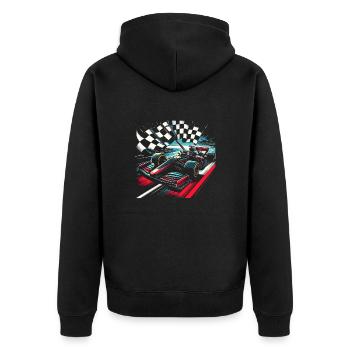 Racing enthusiast racing enthusiast Car racing driver - Unisex Premium Organic Zip Hoodie - black - Back - Nico (187cm)