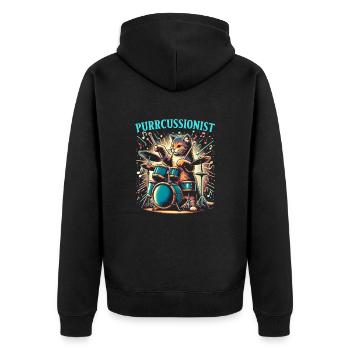 Batteur animalier, percussionniste - Veste à capuche bio Premium Unisexe - noir - Dos - Nico (187cm)