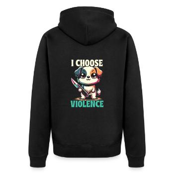 Lustiger Tierhunde-humor-sarkasmus-hundeliebhaber - Unisex Premium Bio Zip Hoodie - Schwarz - Hinten - Nico (187cm)
