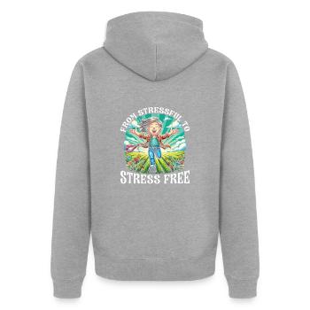 Trouble de stress, santé mentale, - Veste à capuche bio Premium Unisexe - gris chiné - Dos - Nico (187cm)