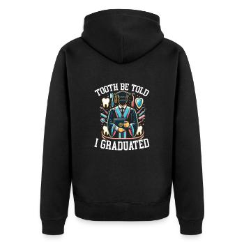 Zahnarzt-abschluss, Zahnmedizinischer - Unisex Premium Bio Zip Hoodie - Schwarz - Hinten - Nico (187cm)
