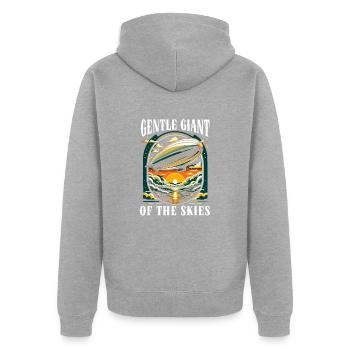 Luftschiff Zeppelin - Unisex Premium Bio Zip Hoodie - Grau meliert - Hinten - Nico (187cm)