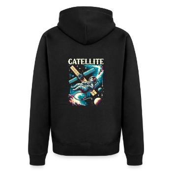Chat cosmonaute astronaute - Veste à capuche bio Premium Unisexe - noir - Dos - Nico (187cm)