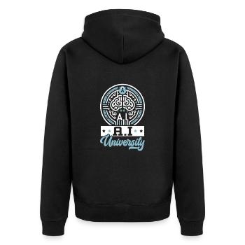 Artificial Intelligence AI Technology Machine - Unisex Premium Organic Zip Hoodie - black - Back - Nico (187cm)