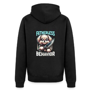 Lustiger Hund humor-sarkasmus-hundeliebhaber - Unisex Premium Bio Zip Hoodie - Schwarz - Hinten - Nico (187cm)