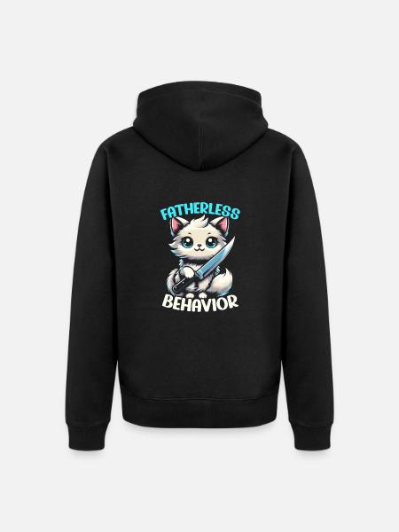 Drôle de chat Kitty - Veste à capuche bio Premium Unisexe - noir