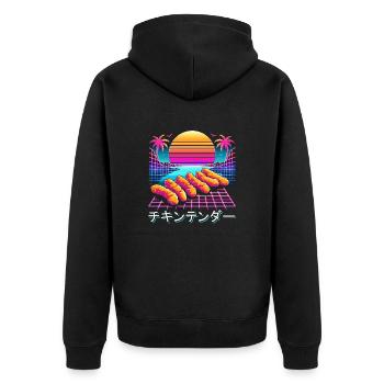 Chicken Fast Food Lover Hähnchen - Unisex Premium Organic Zip Hoodie - black - Back - Nico (187cm)