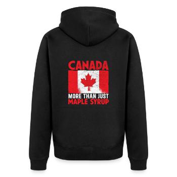 Fête du Canada Pays Nationalité Feuille d’érable Canadien - Veste à capuche bio Premium Unisexe - noir - Dos - Nico (187cm)