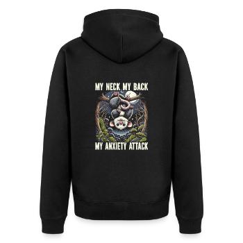 Drôle d’opossum amoureux des animaux sauvages chat poubelle - Veste à capuche bio Premium Unisexe - noir - Dos - Nico (187cm)