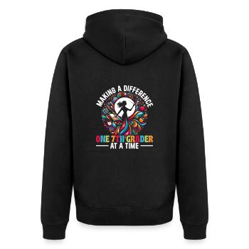 Teacher Training for the 7th Grade School - Unisex Premium Organic Zip Hoodie - black - Back - Nico (187cm)