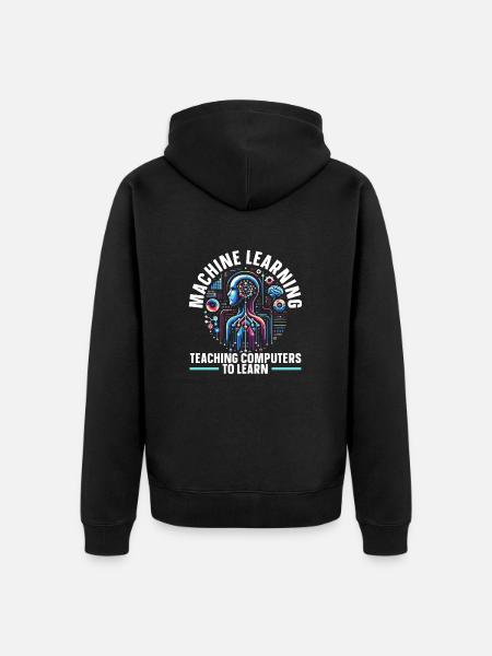 Artificial Intelligence, AI, Machine Learning - Unisex Premium Organic Zip Hoodie - black