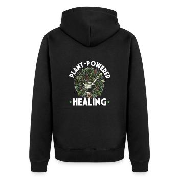 Herbalism, Herbal Medicine, Natural Healing - Unisex Premium Organic Zip Hoodie - black - Back - Nico (187cm)