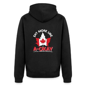 Canada tag pays nationalité Maple Leaf Canadien - Veste à capuche bio Premium Unisexe - noir - Dos - Nico (187cm)