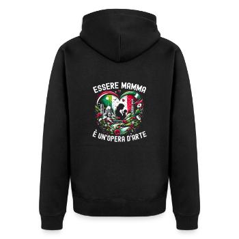 Muttertag Beste Mama Italien Geschenk - Unisex Premium Bio Zip Hoodie - Schwarz - Hinten - Nico (187cm)