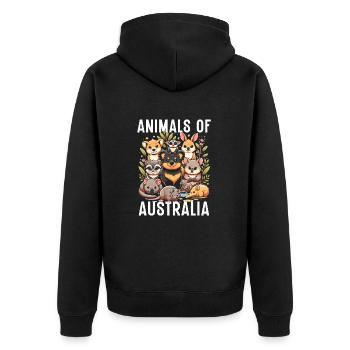 Dingo-liebhaber Westaustralien-tier-hundedingos - Unisex Premium Bio Zip Hoodie - Schwarz - Hinten - Nico (187cm)