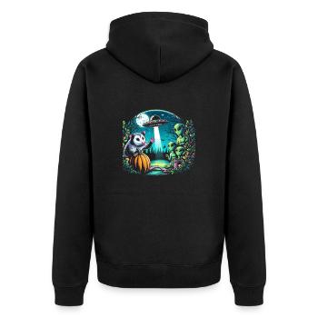 Lustige Opossum-wildtier-tierliebhaber-müllkatze - Unisex Premium Bio Zip Hoodie - Schwarz - Hinten - Nico (187cm)