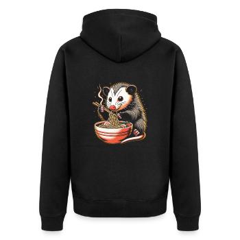 Drôle d’opossum amoureux des animaux chat poubelle - Veste à capuche bio Premium Unisexe - noir - Dos - Nico (187cm)